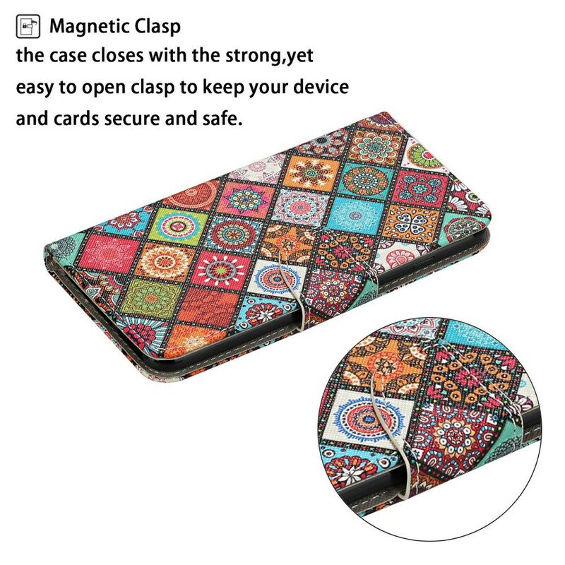 Fodral iPhone 12 Pro Max Patchwork-mandalas Med Linne