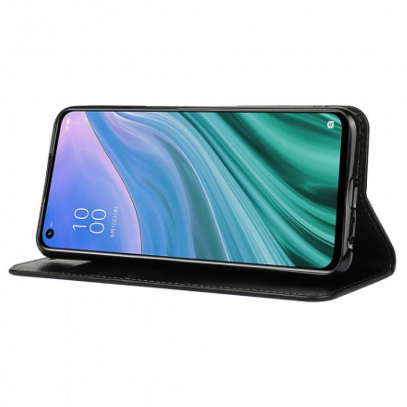 Folio-fodral Oppo A54 5G / A74 5G Läderfodral Äkta Läder