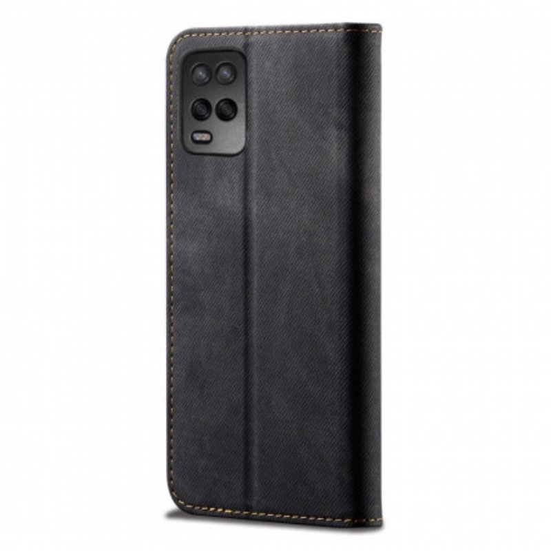 Folio-fodral Oppo A54 5G / A74 5G Läderfodral Denim Tyg