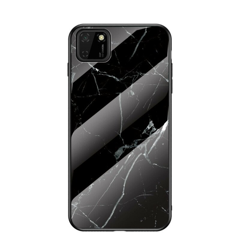 Mobilskal Huawei Y5p Färger Marmor Härdat Glas