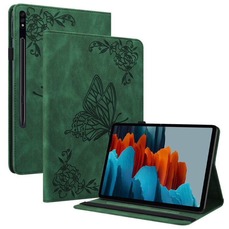 Fodral Samsung Galaxy Tab S9 Fe Fjärilar Och Blommor