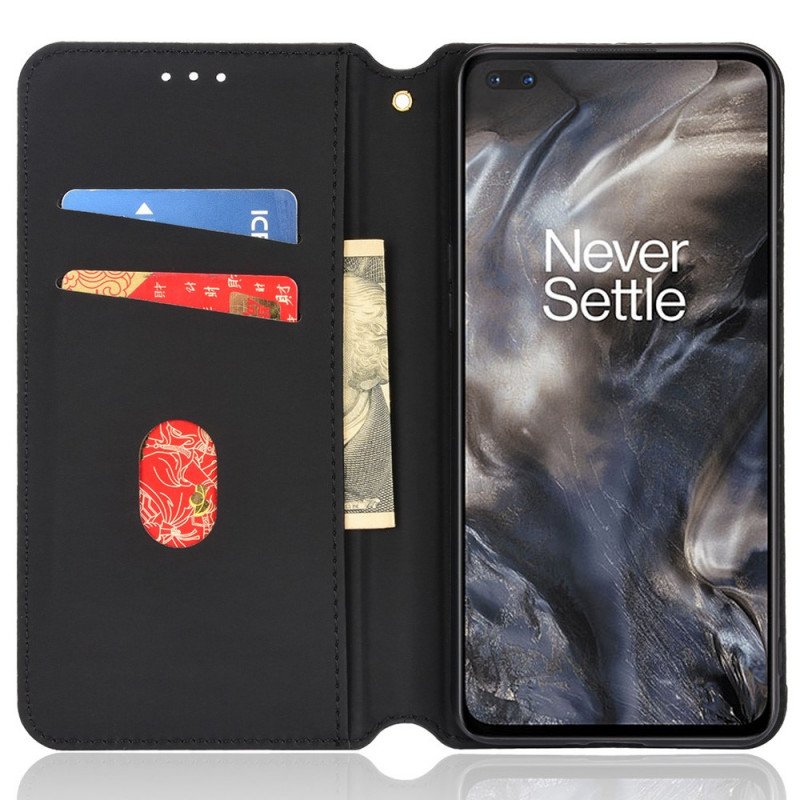 Folio-fodral OnePlus Nord Läderfodral Diamantlädereffekt