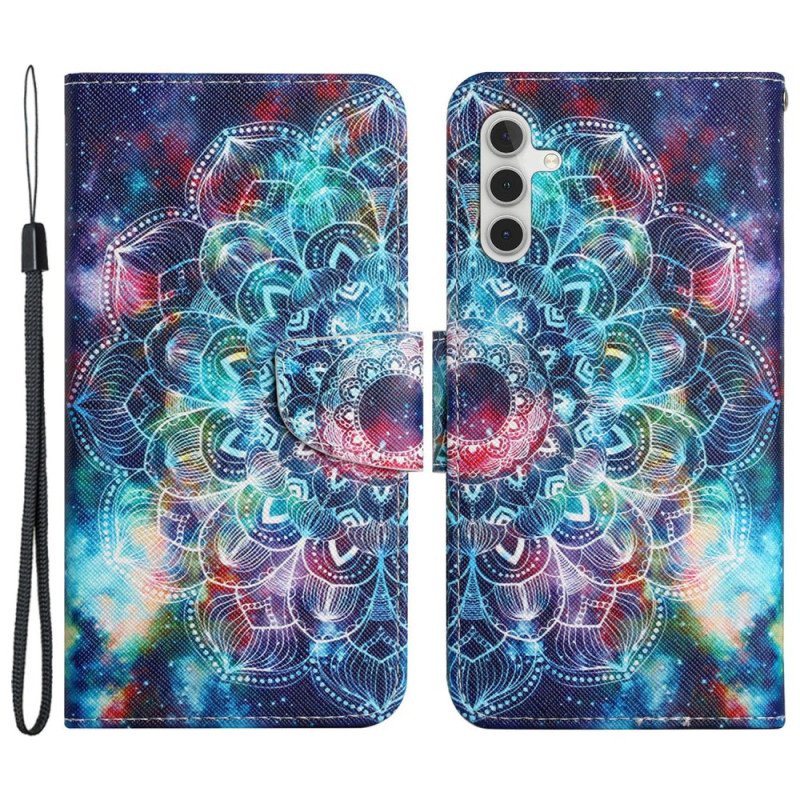 Fodral För Samsung Galaxy S24 Plus 5g Färgglad Mandala Med Rem