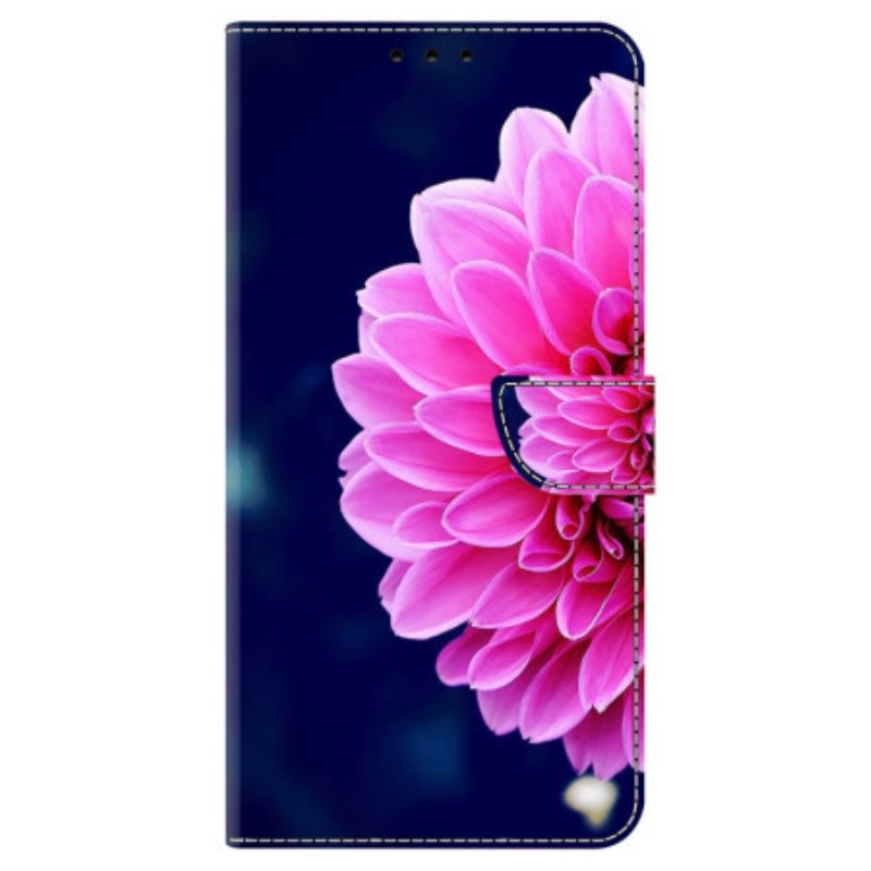 Fodral För Samsung Galaxy S24 Plus 5g Rosa Blommor På Blå Bakgrund