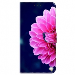 Fodral För Samsung Galaxy S24 Plus 5g Rosa Blommor På Blå Bakgrund