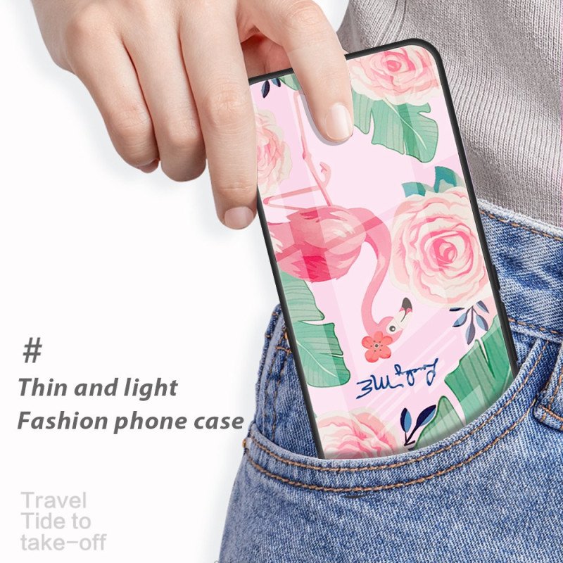 Skal Samsung Galaxy S24 Plus 5g Rosa Blommor I Härdat Glas