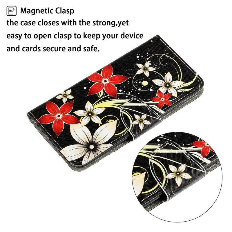 Fodral Samsung Galaxy S20 Med Kedjar Färgglada Strappy Blommor