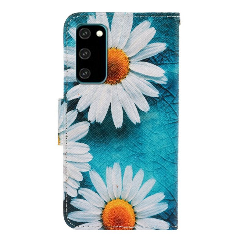 Folio-fodral Samsung Galaxy S20 Med Kedjar Thong Daisies