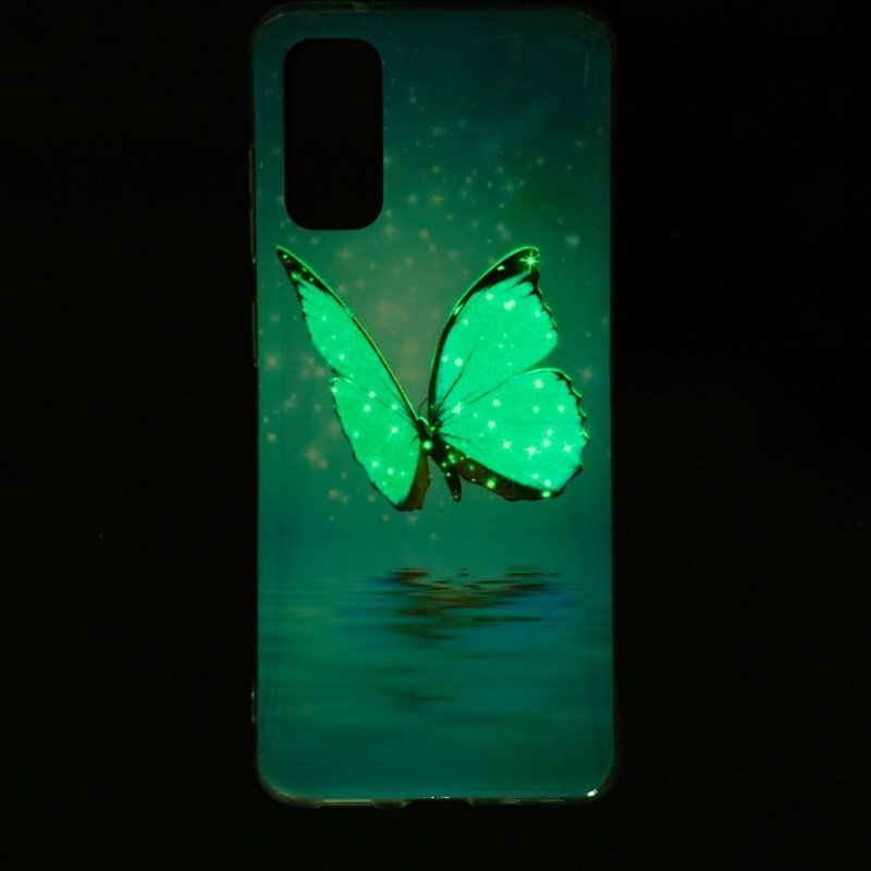 Skal Samsung Galaxy S20 Fluorescerande Blå Fjäril