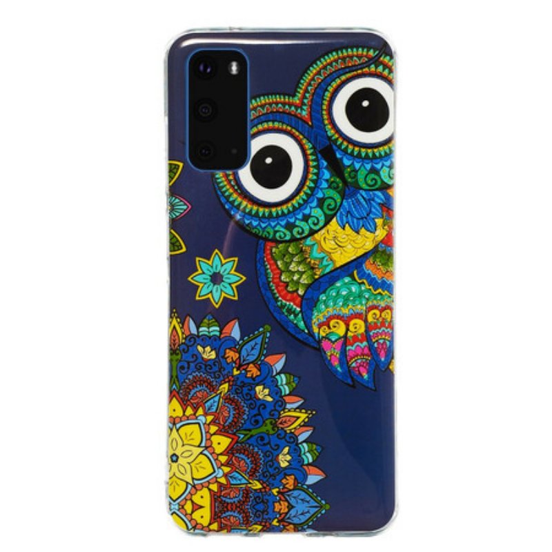 Skal Samsung Galaxy S20 Fluorescerande Uggla Mandala