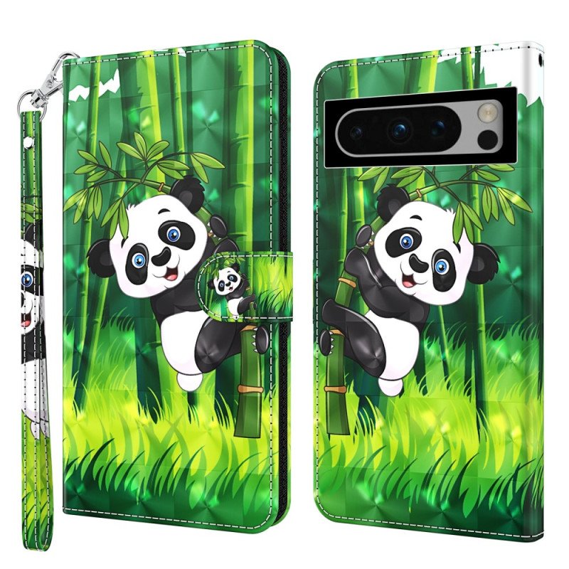 Fodral För Google Pixel 8 Bambu Panda Med Rem