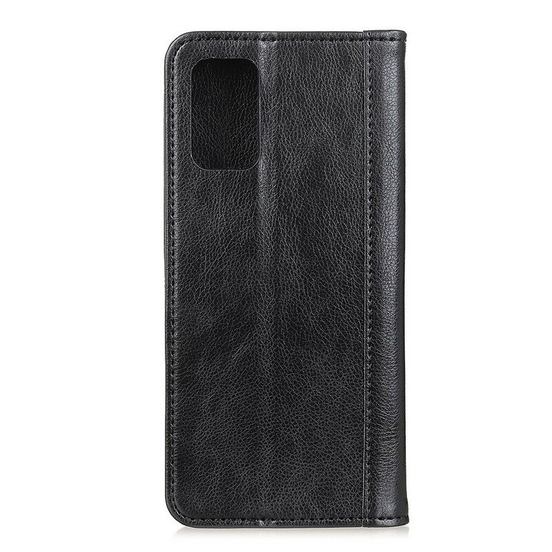 Folio-fodral Samsung Galaxy A02s Läderfodral Litchi Split Läder Färg