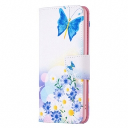 Fodral För Xiaomi Redmi Note 13 Pro 4g Fjäril Och Blommor Akvarell