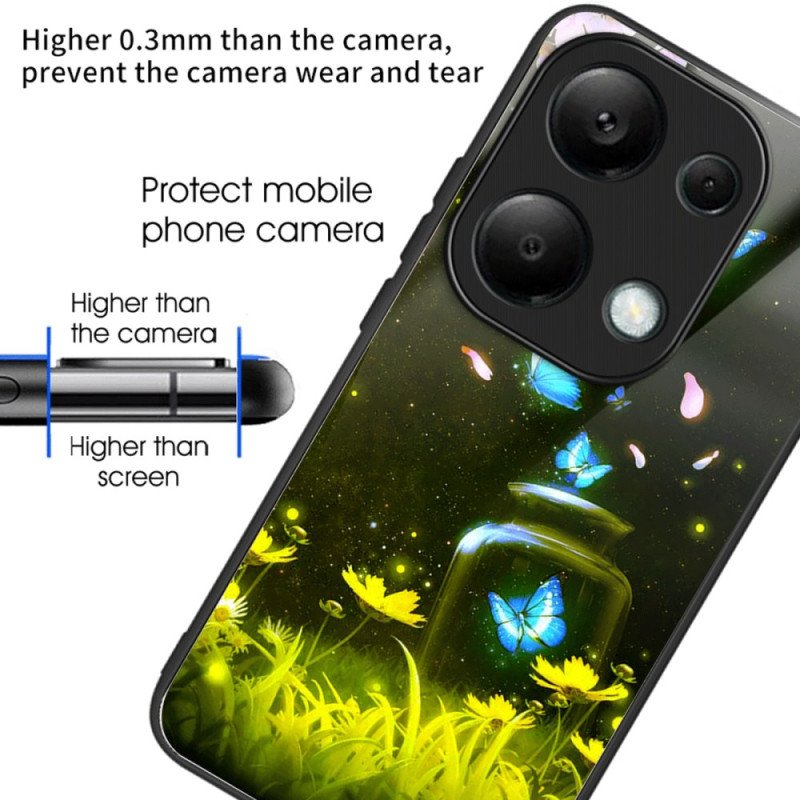 Skal Xiaomi Redmi Note 13 Pro 4g Fjärilsflaska I Härdat Glas