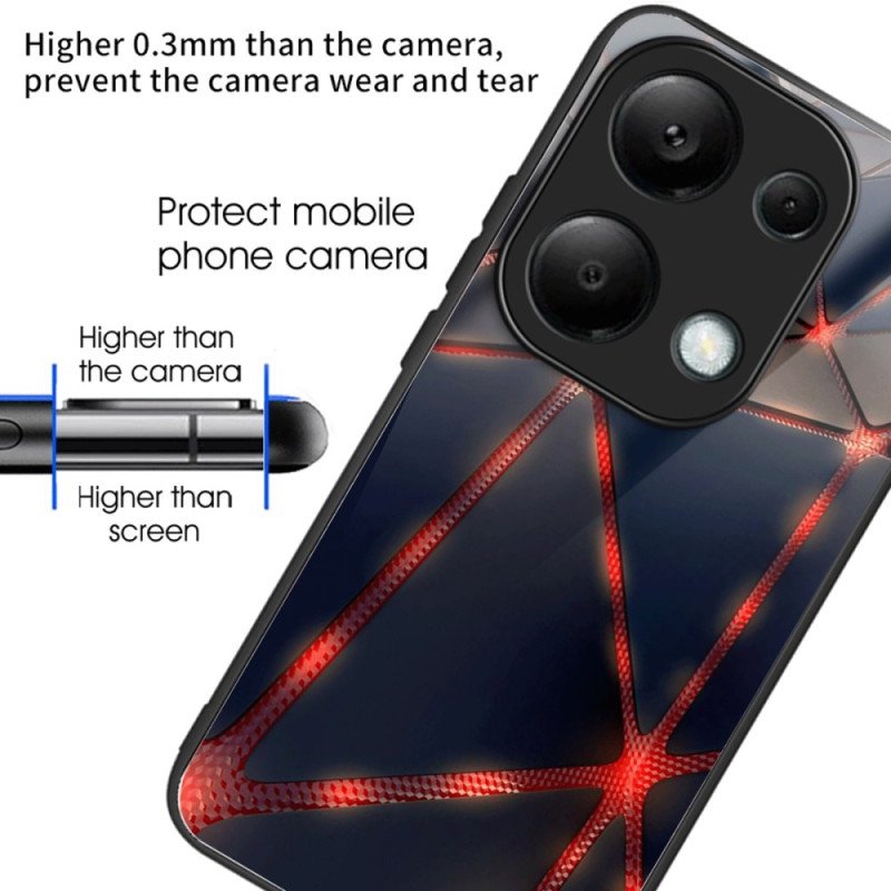 Skal Xiaomi Redmi Note 13 Pro 4g Röda Trianglar Av Härdat Glas