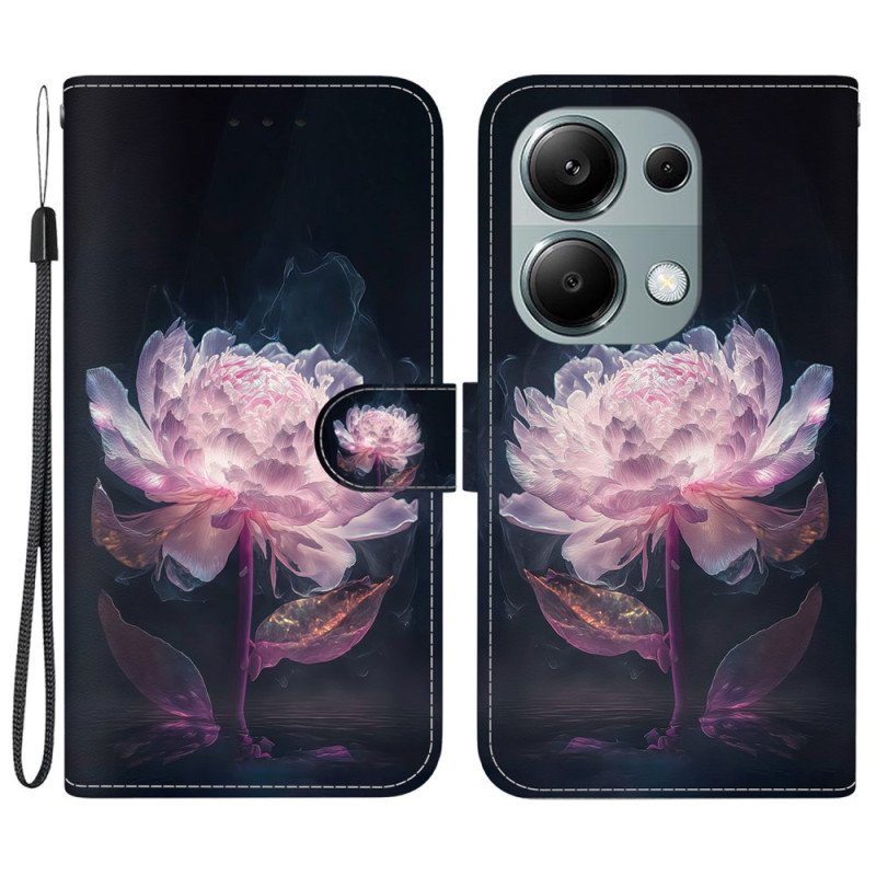 Skyddsfodral Xiaomi Redmi Note 13 Pro 4g Purple Peony Strap Case