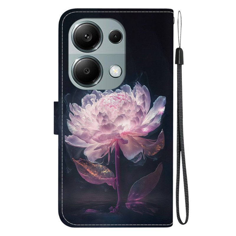 Skyddsfodral Xiaomi Redmi Note 13 Pro 4g Purple Peony Strap Case