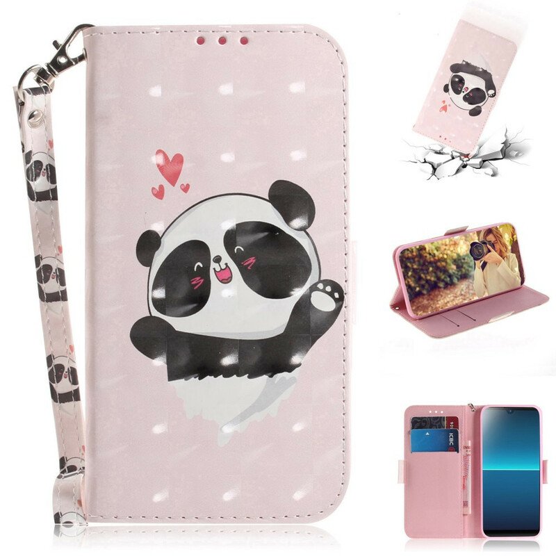 Folio-fodral Sony Xperia L4 Med Kedjar Panda Love Med Snodd