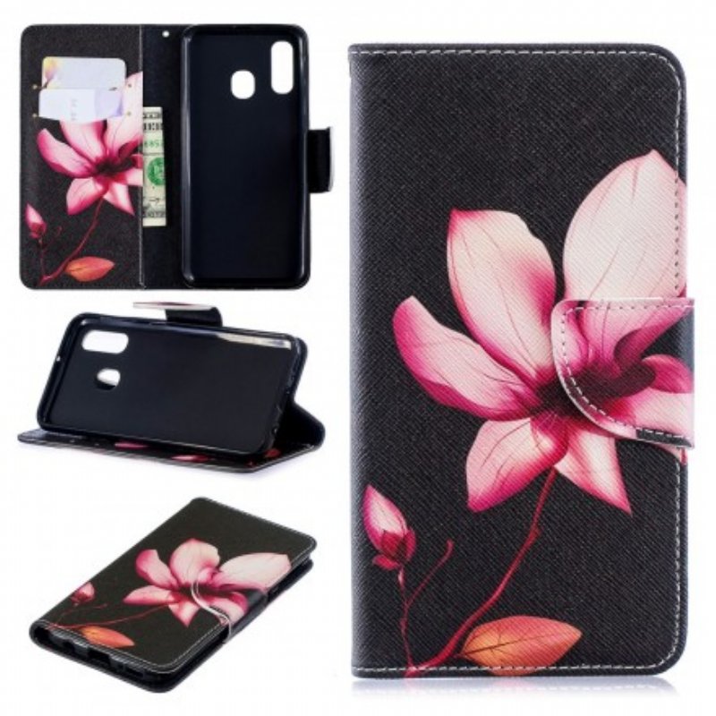 Fodral Samsung Galaxy A40 Rosa Blomma