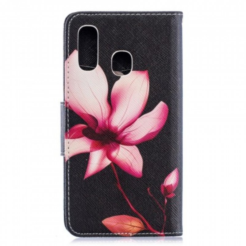 Fodral Samsung Galaxy A40 Rosa Blomma