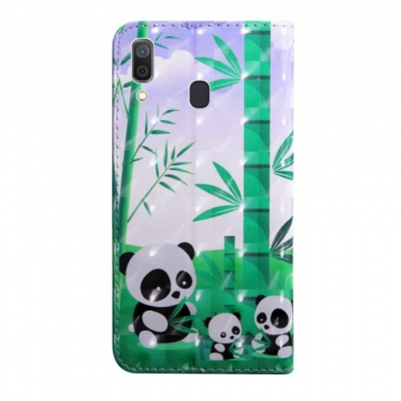 Folio-fodral Samsung Galaxy A40 Panda Familj