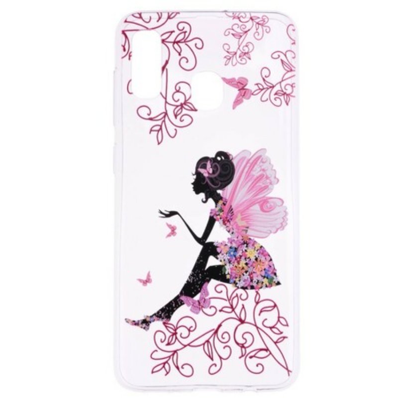 Mobilskal Samsung Galaxy A40 Transparent Flower Fairy