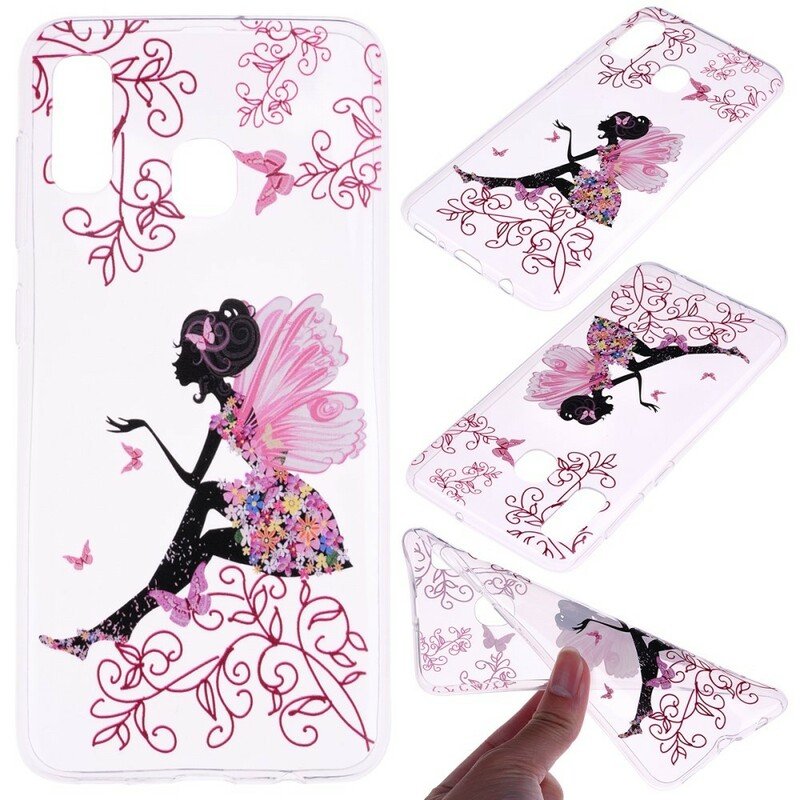 Mobilskal Samsung Galaxy A40 Transparent Flower Fairy