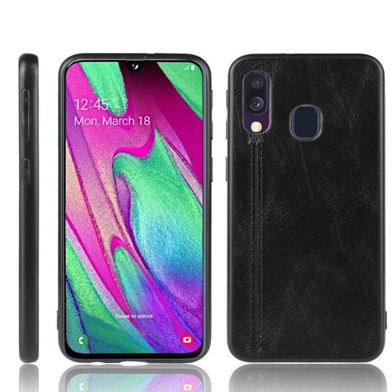 Skal Samsung Galaxy A40 Couture Lädereffekt