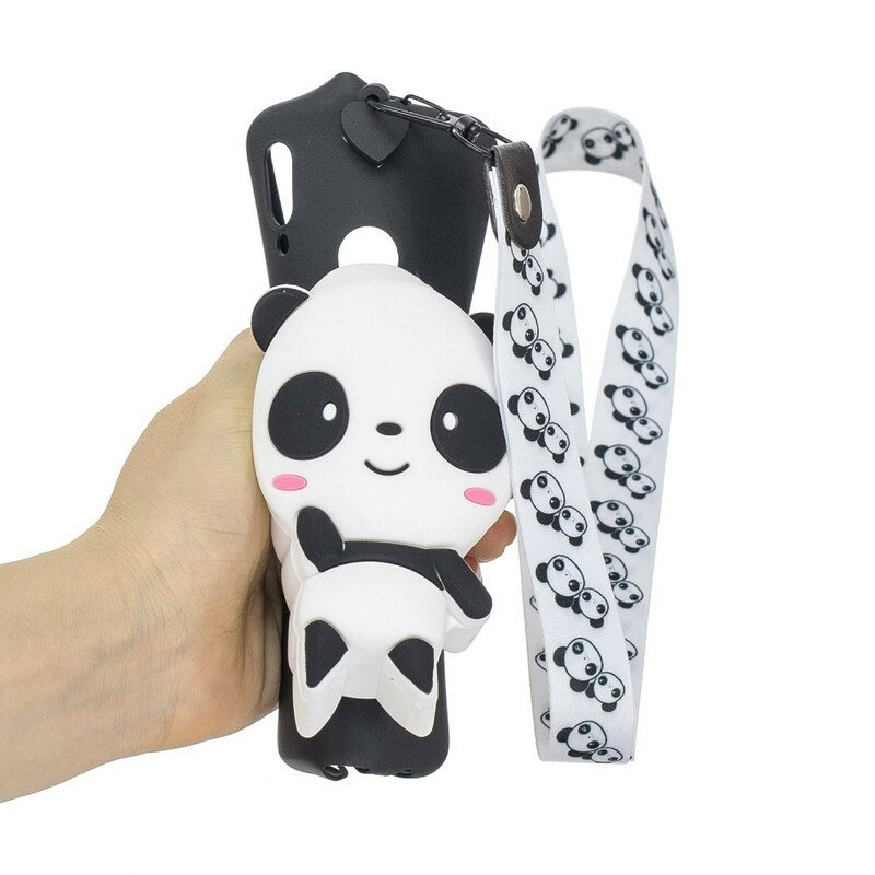 Skal Samsung Galaxy A40 Plånboksfodral Panda Plånbok & Axelrem