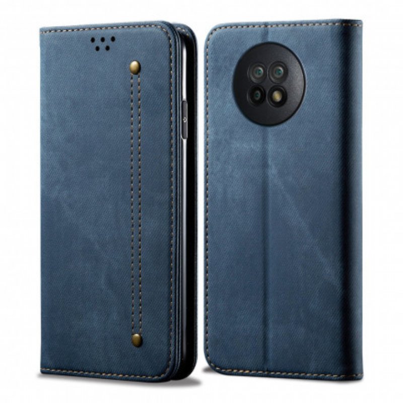 Folio-fodral Xiaomi Redmi Note 9T Läderfodral Denim Tyg