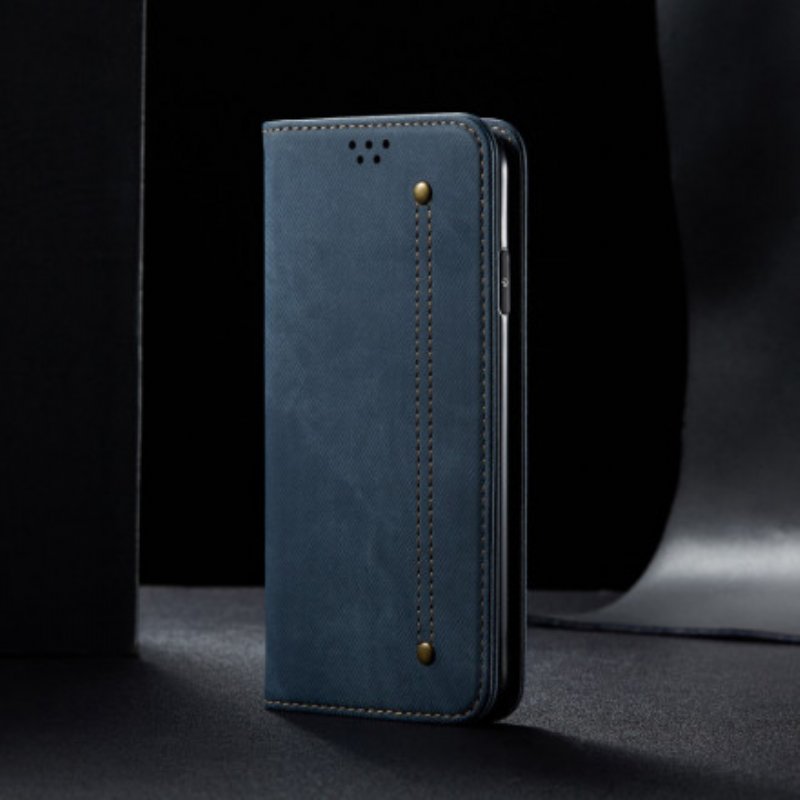 Folio-fodral Xiaomi Redmi Note 9T Läderfodral Denim Tyg