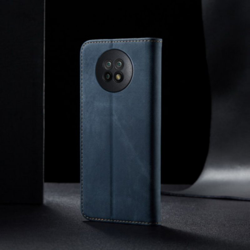 Folio-fodral Xiaomi Redmi Note 9T Läderfodral Denim Tyg