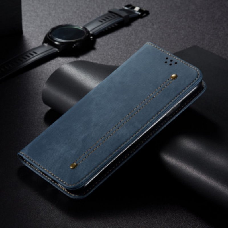 Folio-fodral Xiaomi Redmi Note 9T Läderfodral Denim Tyg