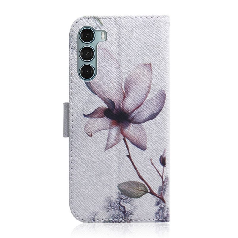 Fodral Moto G200 5G Blomma Dusty Pink