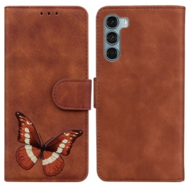 Läderfodral Moto G200 5G Skin-touch Butterfly