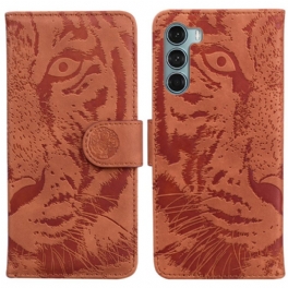 Läderfodral Moto G200 5G Tiger Face Print