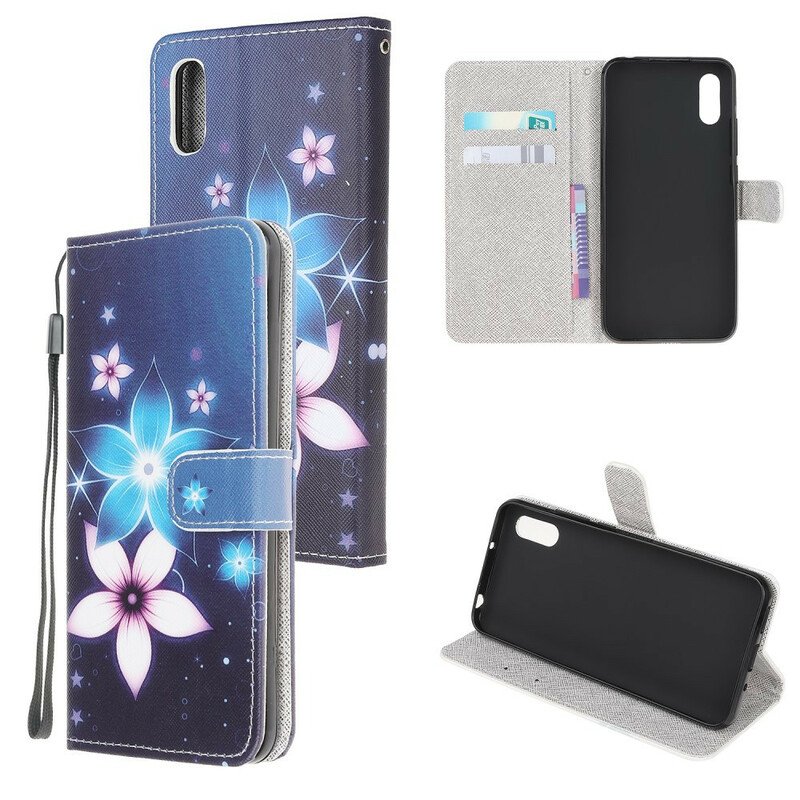 Fodral Xiaomi Redmi 9A Med Kedjar Lunar Strap Blommor