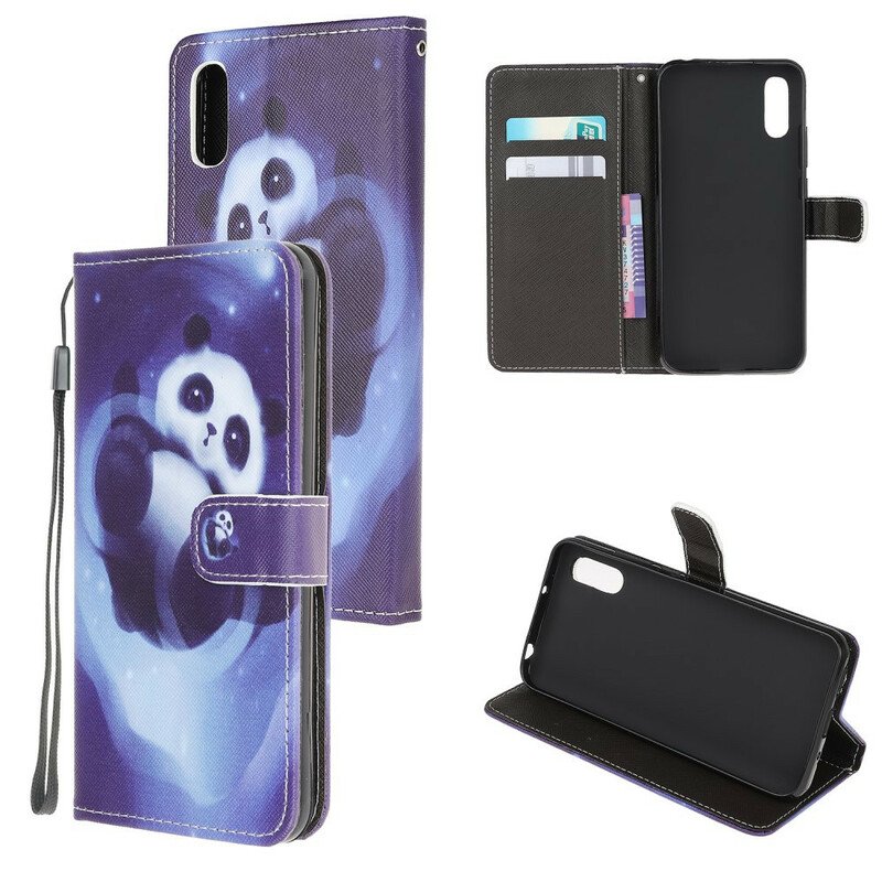 Fodral Xiaomi Redmi 9A Med Kedjar Panda Space Med Lanyard