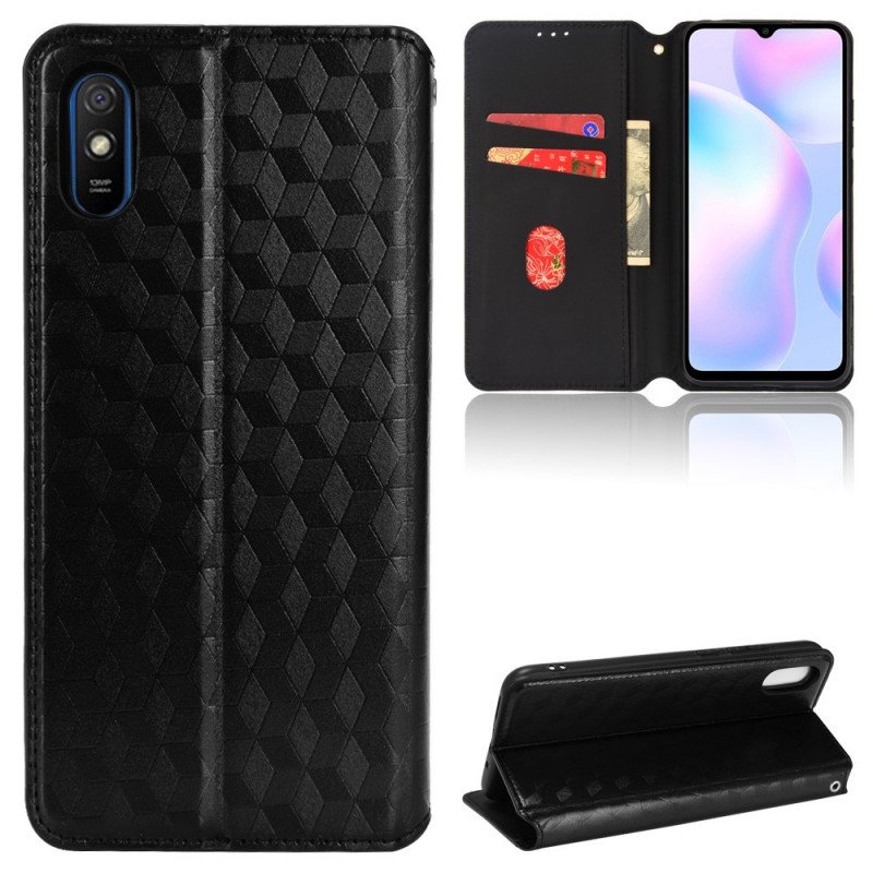 Folio-fodral Xiaomi Redmi 9A Läderfodral Diamantlädereffekt