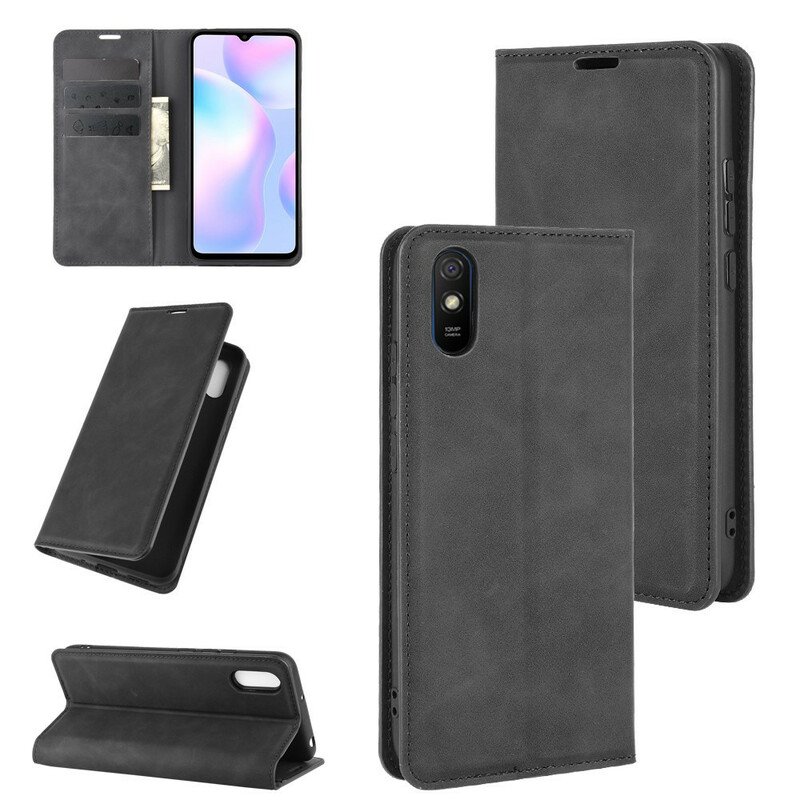 Folio-fodral Xiaomi Redmi 9A Läderfodral Mjukt Lädereffekt