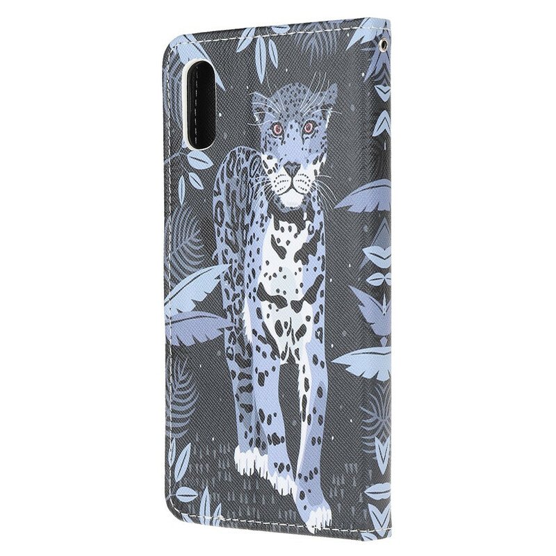 Läderfodral Xiaomi Redmi 9A Med Kedjar Strappy Leopard