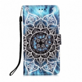 Läderfodral Xiaomi Redmi 9A Med Kedjar Svart Strappy Mandala