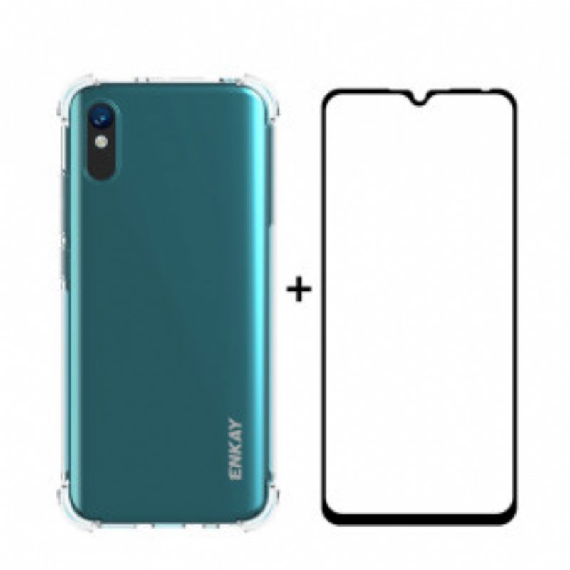 Skal Xiaomi Redmi 9A Combo Och Härdat Glasskärm Enkay