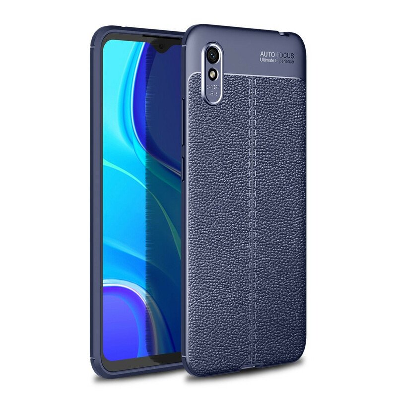 Skal Xiaomi Redmi 9A Dubbel Linje Litchi Läder Effekt