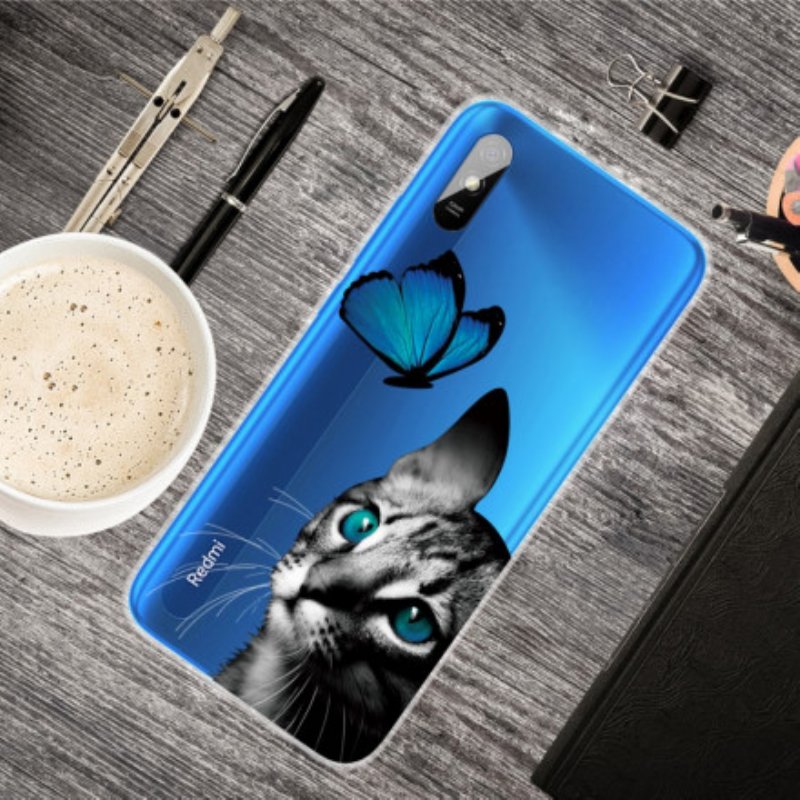 Skal Xiaomi Redmi 9A Katt Och Fjäril