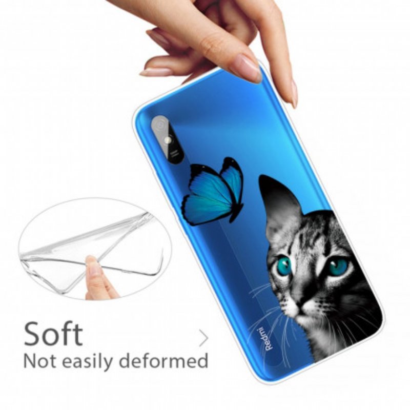 Skal Xiaomi Redmi 9A Katt Och Fjäril