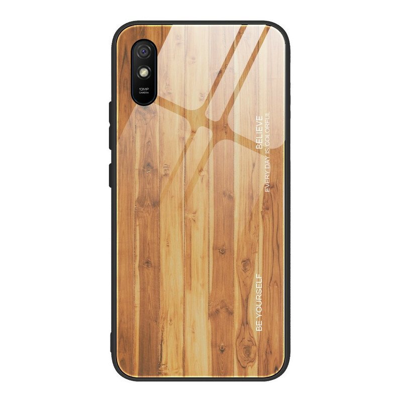 Skal Xiaomi Redmi 9A Trädesign Härdat Glas