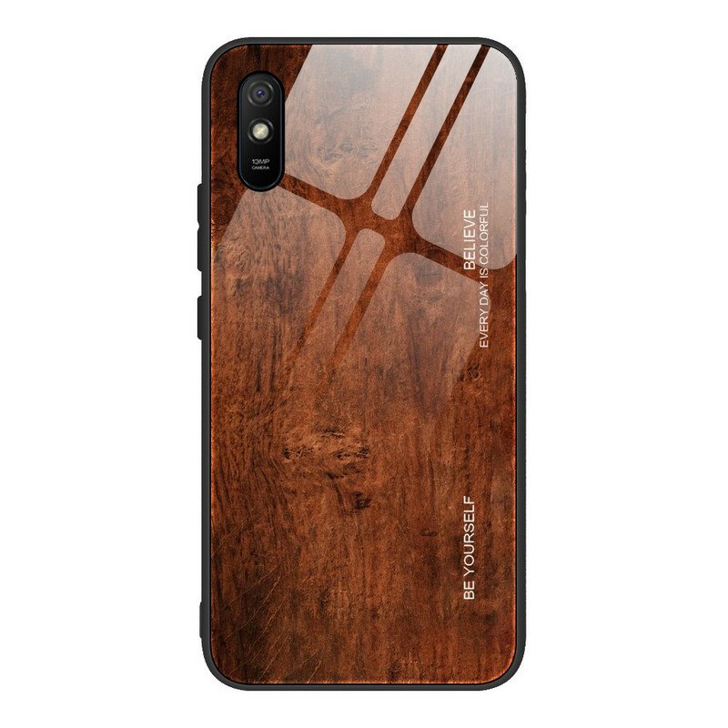 Skal Xiaomi Redmi 9A Trädesign Härdat Glas