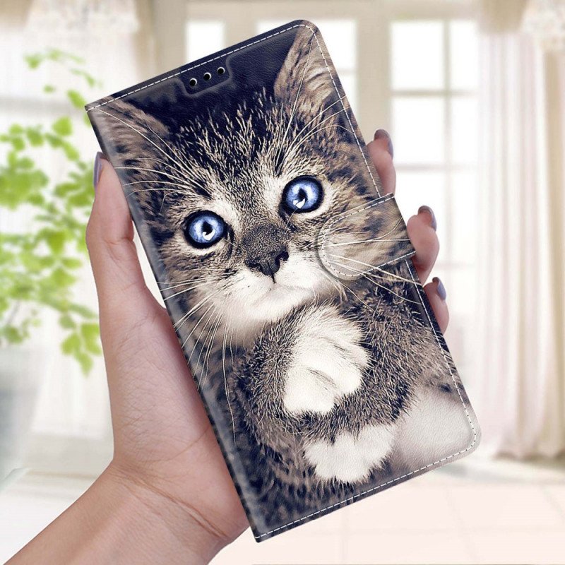 Fodral Xiaomi Redmi Note 10 Pro Med Kedjar För Söt Katt Med Rem