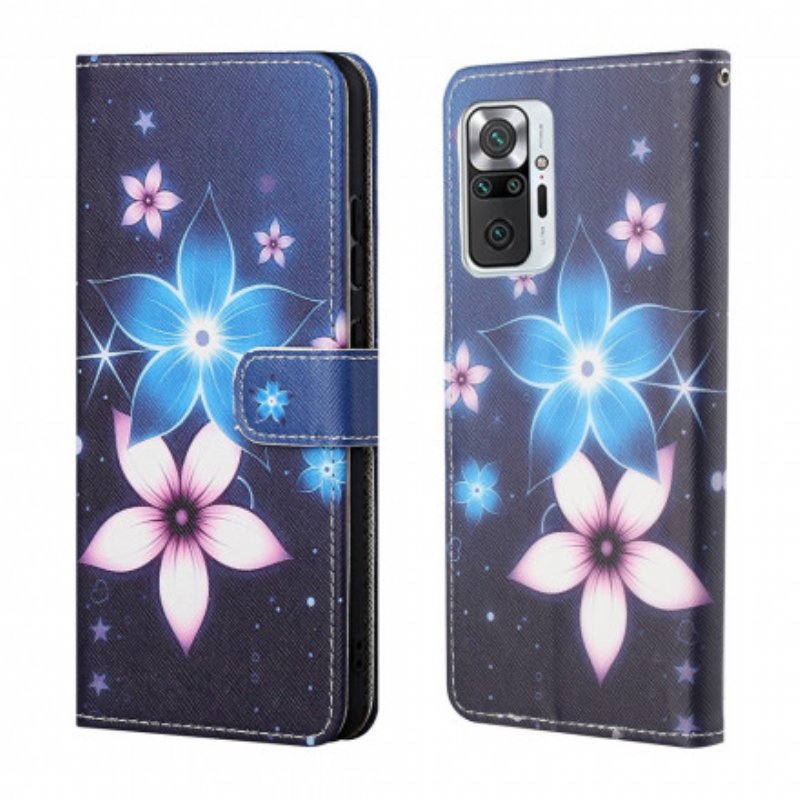 Fodral Xiaomi Redmi Note 10 Pro Med Kedjar Lunar Strap Blommor